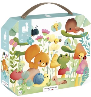 Janod Puzzle in valigetta Animali da giardino 20 pezzi