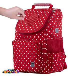 PIXIE CREW zaino scolastico rosso in tessuto con pois bianchi