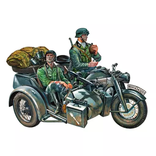 Veicolo militare Zundapp Ks750 con sidecar - ITALERI 317 - 1/35 - 66 mm
