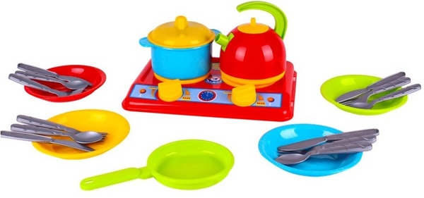 Set piatti con fornello