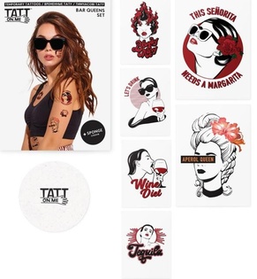 TATTonMe Tatuaggi per donne Set Regina del Bar