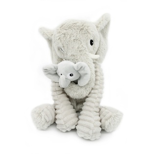 Ptipotos Elefante di peluche Dimoitou grigio - mamma con bambino