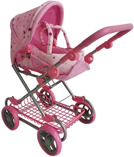 Passeggino per bambini rosa intenso con stelle