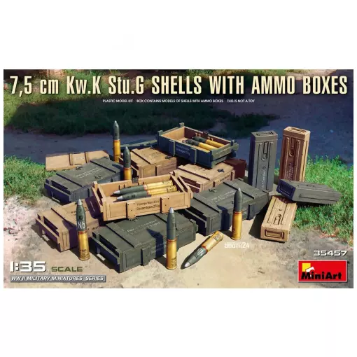 Obus avec munitions B. Kw.K Stu.G 7,5cm - MiniArt 550035457 - 1/35