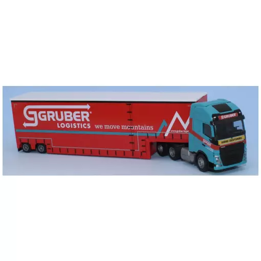Semi-remorque Volvo 12 XL Aerop Tiefbett-SZ / Gruber - AWM 75299 - HO 1/87