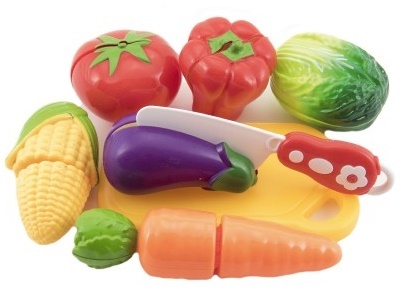 Tagliaverdure in plastica con piatto e coltello