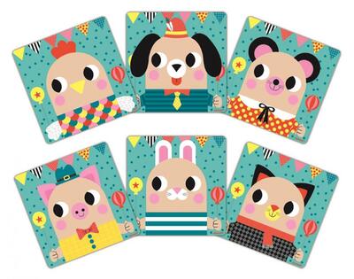 Janod Gioco educativo magnetico in legno Facce di Animali