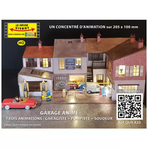 Garage animé (garagiste pousseur + pompiste + soudeur) - Régions & Compagnies QUAA33 - HO 1/87