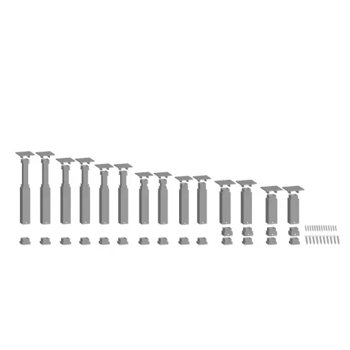 14 piliers easy track, inclinés 63.25/150.25mm - Noch 53941 - HO 1/87