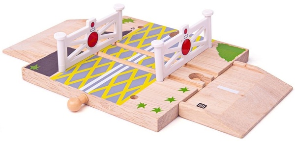 Bigjigs Rail Binari per vagoni in legno passaggio a livello con cancelli