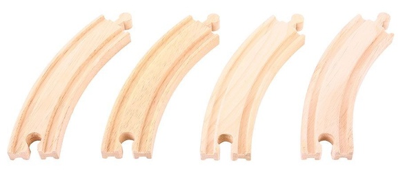 Bigjigs Rail Guide circolari lunghe 17 cm 4 pz