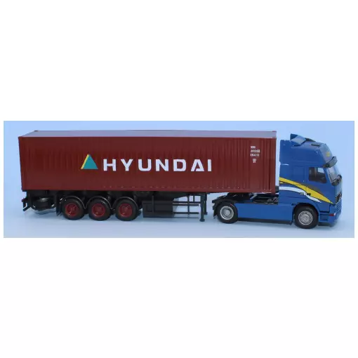 Semi remorque Volvo FH Glob XL aerop, conteneur 40', "Kaiser-Hyundai" - AWM 71171 - HO 1/87