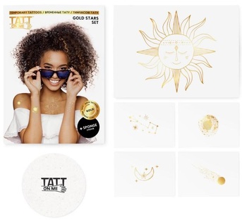TATTonMe Tatuaggi metallici per donne Stars set Gold