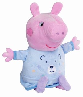Peppa Pig 2in1 peluche dormiente che gioca + luce, blu, 25 cm