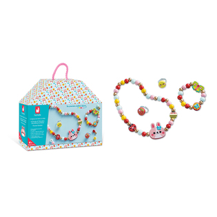 Janod Atelier Set Creazione Gioielli Perline di Legno Giardino Fiorito 4 pz