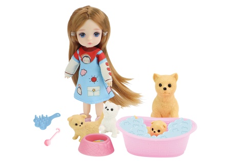 Bambola con cagnolini 12cm