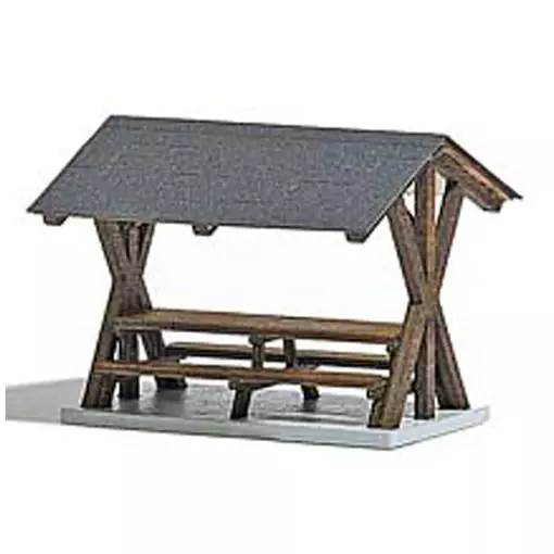 Riparo per picnic con tetto - BUSCH 1563 - HO 1/87
