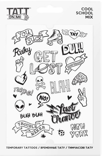 TATTonMe Tatuaggi temporanei impermeabili per bambini Cool Scuola mix