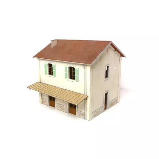 PLM Stazione 2 porte Legno Modellismo 101010 - HO 1/87 - 122x105x110mm