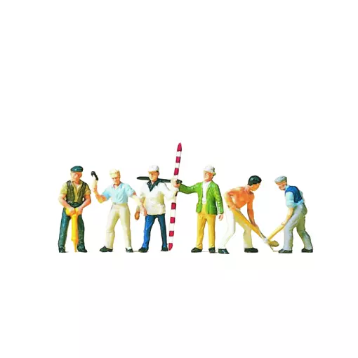 Confezione da 6 operai - Figurina - PREISER 10030 - Scala HO : 1/87th