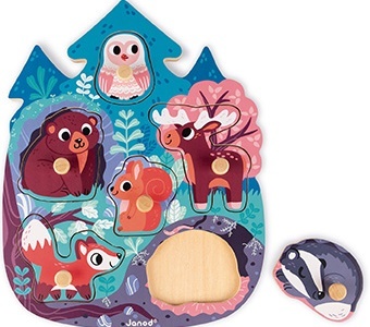 Janod Puzzle ad incastro con manopola Foresta