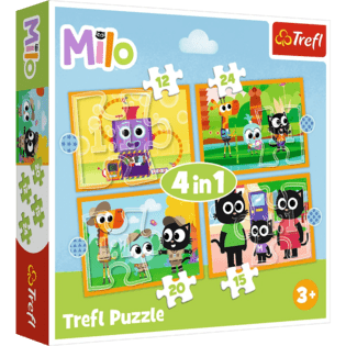 Trefl Puzzle 4v1 Milo, incontrate Milo e i suoi amici