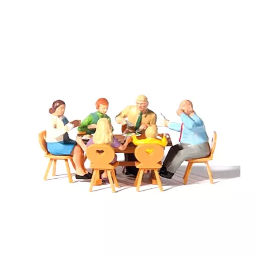 Famiglia a tavola - Preiser 10282 - HO 1/87