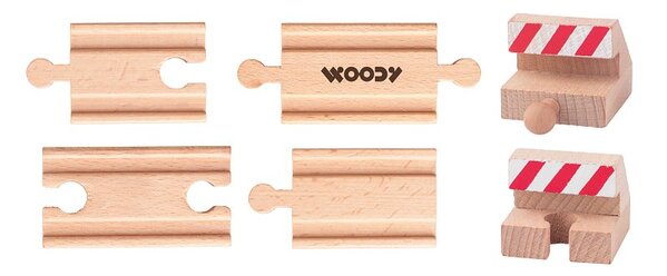 Woody Accessori per pista "Binari di collegamento", 6 pezzi