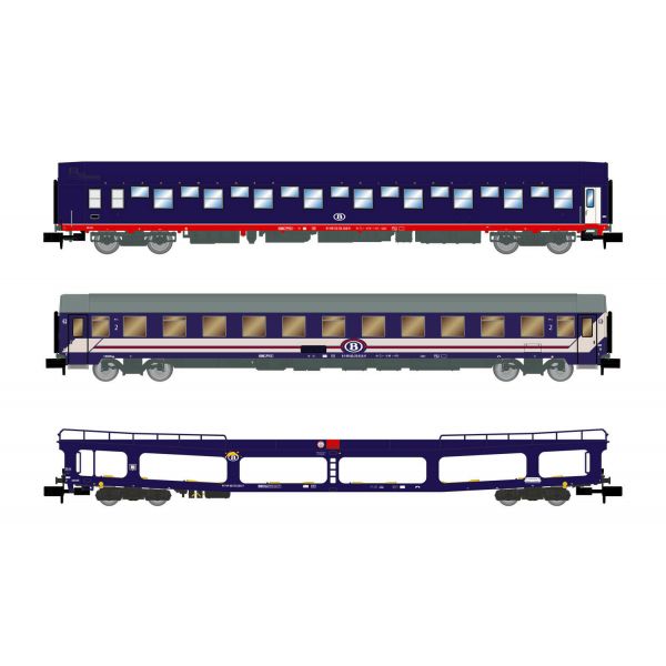 Arnold - Sncb 3-unit Set T2 + Ddm + Bc I6 Blue/red Livery (6/22) *arn-hn4406