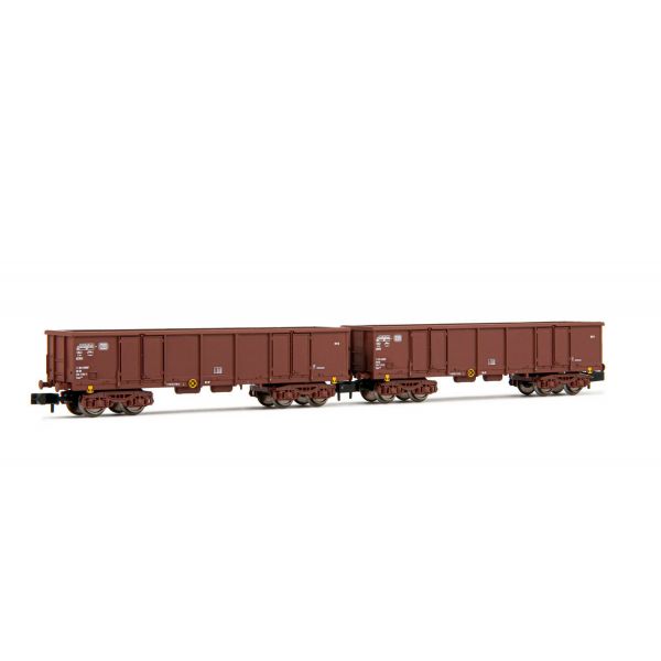 Arnold - Db 2-unit 4-axle Open Wagons Eaos Brown Scrap Iv (9/21) * - ARN-HN6533