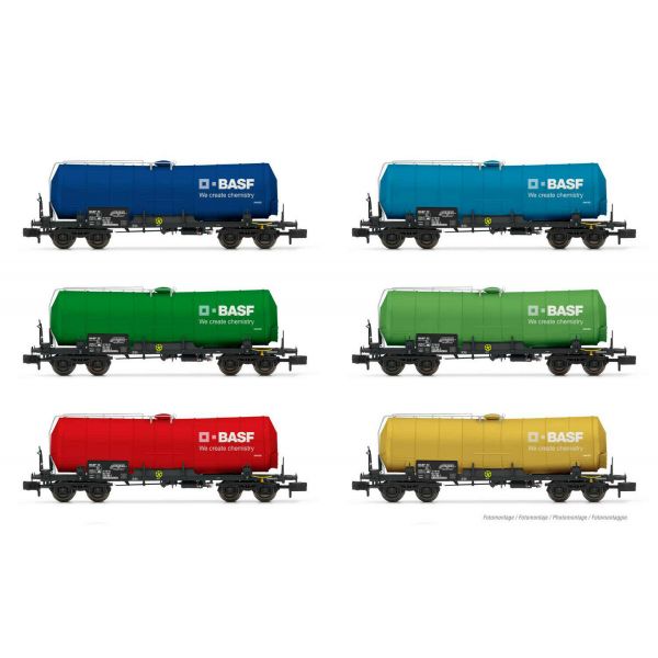 Arnold - D-basf 6-unit Cdu Tank Wagons Diff. Colours Vi (6/21) * - ARN-HN6541