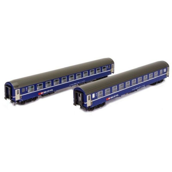 Kato - 2-tlg Liegewagenset Bcm Sbb Neues Logo Blau Ib - KAT-K23010