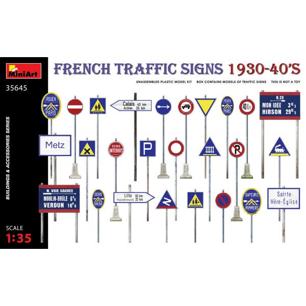 Miniart - 1/35 French Traffic Signs 1930-40’s (8/21) *min35645
