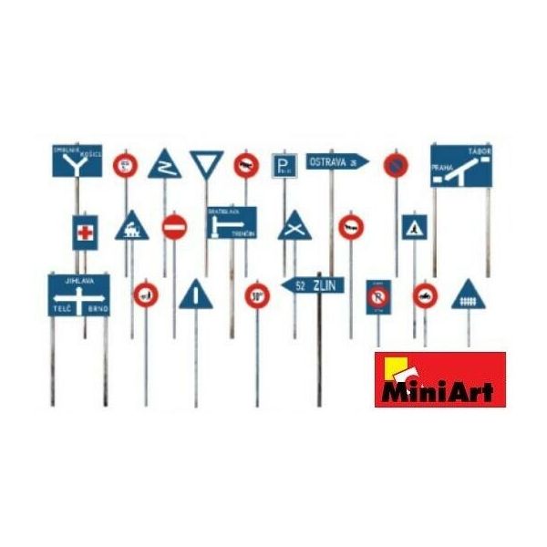 Miniart - 1/35 Chechoslovakian Traffic Signs 1930-40's (?/22) *min35655