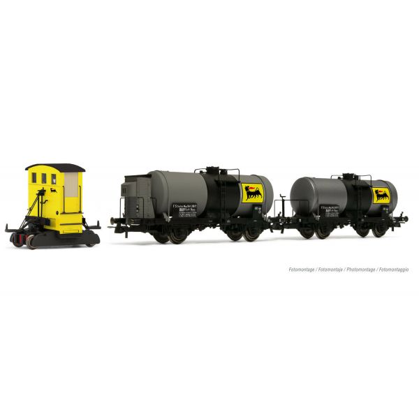 Rivarossi - Agip Sogliola Yel Two 2-axle Agip Tank Wagons (9/21) * - RIV-HR2877