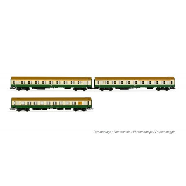 Rivarossi - Dr 3- P Coaches Osshd Green/beige Iv (9/22) *riv-hr4344