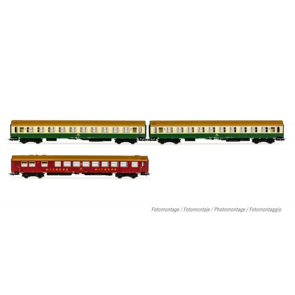 Rivarossi - Dr 3-p Coaches Osshd Green/beige Red Iv (9/22) *riv-hr4345