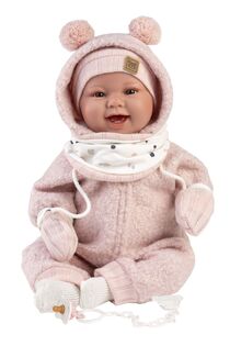 Llorens 84480 NEW BORN - bambolina realistica con suoni e corpo in morbido tessuto - 44