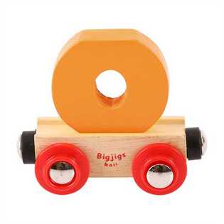 Binari del treno in legno Bigjigs Rail Wagon - Lettera O