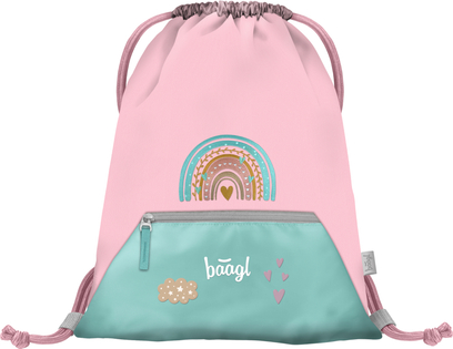 BAAGL Borsa con scomparto con zip Arcobaleno rosa