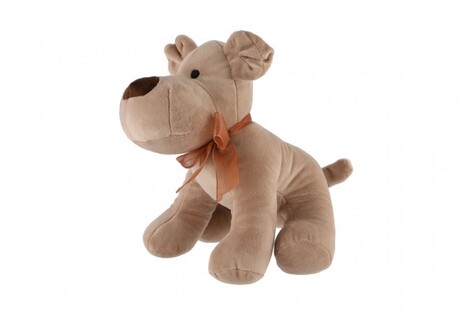Cane con fiocco, peluche marrone 23 cm