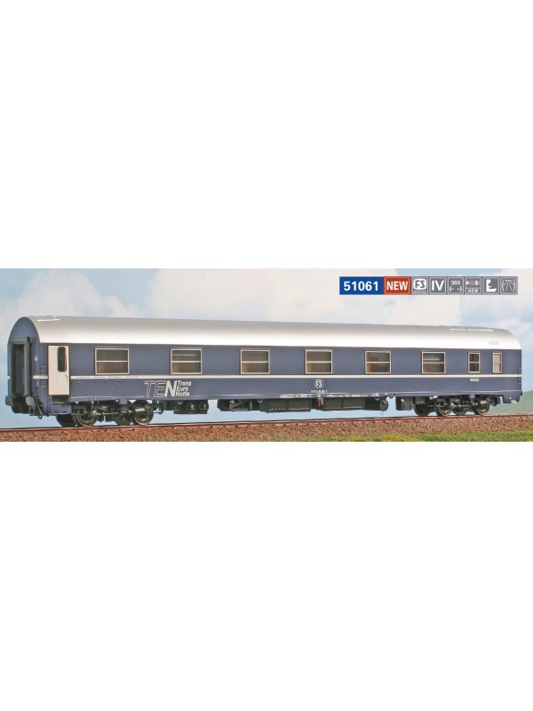 ACME 51061 Scala HO Carrozza letti Tipo MU 1973 delle FS Livrea blu TEN epoca IV