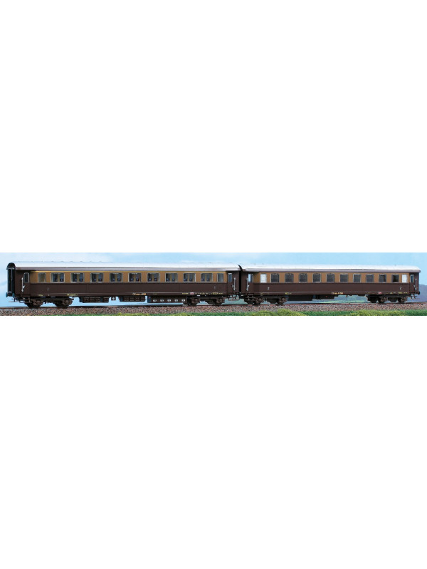 ACME 55272 Scala HO Set di due carrozze FS in livrea castano/Isabella epoca III
