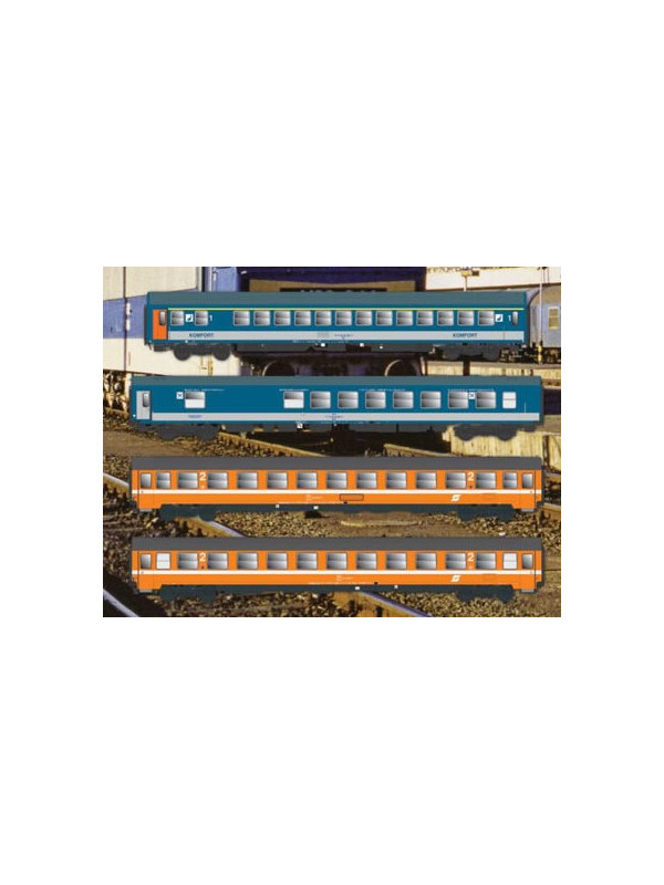 ACME 55304 Scala HO Set quattro carrozze Eurocity Franz Lehar OBB epoca V - IN ACCONTO