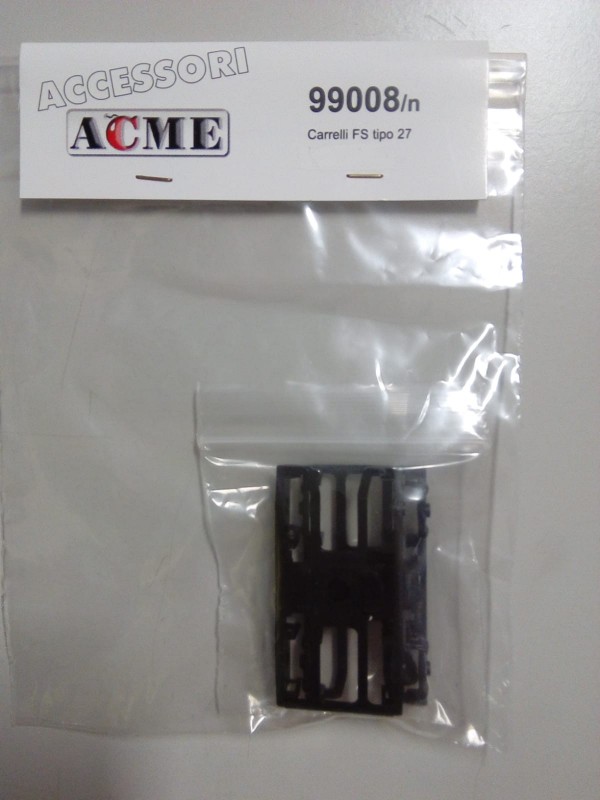 ACME 99008/N Scala HO Confezione due carrelli FS tipo 27 colore nero