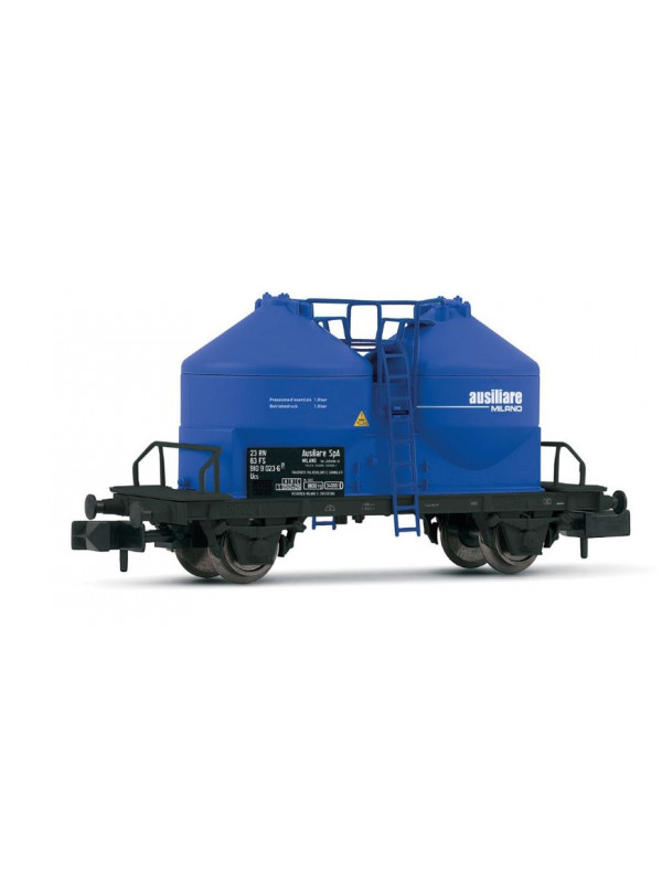 ARNOLD HN6597 Scala N Carro silo a 2 assi livrea blu Ausiliare epoca IV