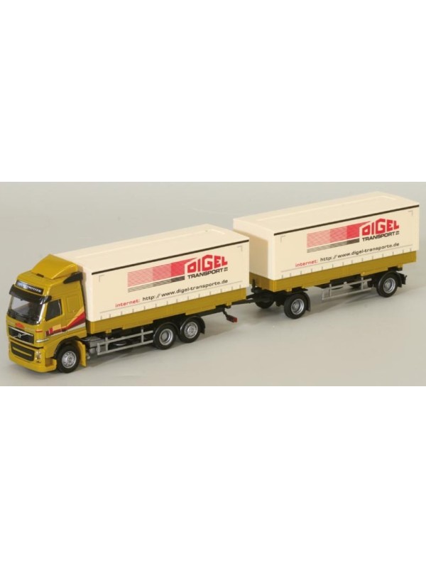AWM 74413 Scala HO Volvo 08 con rimorchio trasporto casse mobili 'Digel'