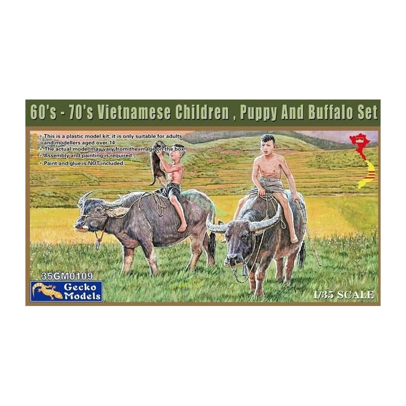 Bambini vietnamiti con bufalo. GECKO MODELS 35GM0109