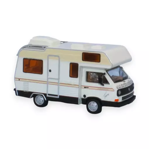 VW T3 Gipsy camping car, blanc/noir, 1983 - Brekina 33977 - HO 1/87