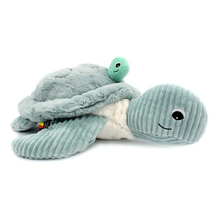 Ptipotos Tartaruga di peluche grande Savenou menta - mamma con bambino